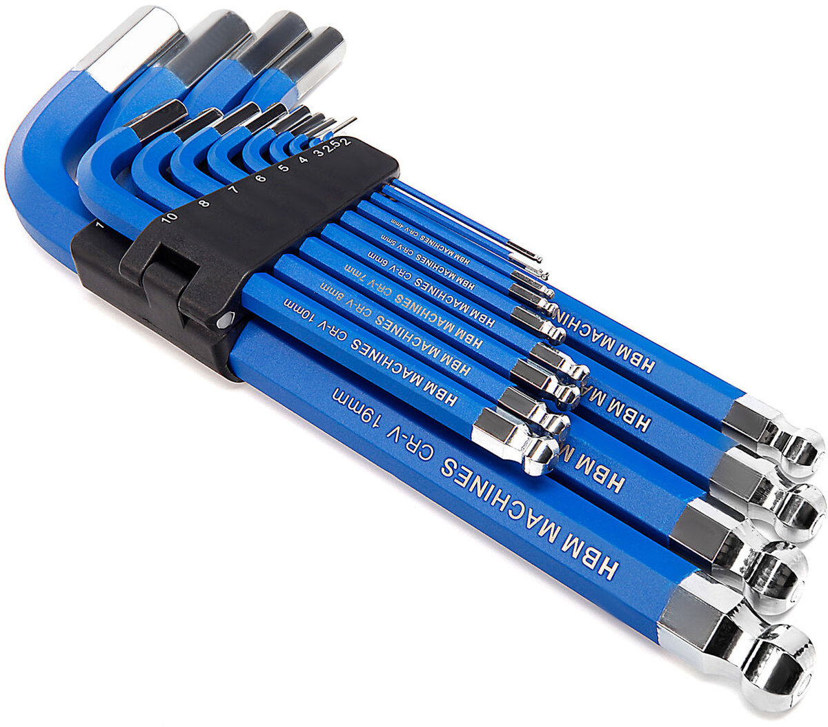 HBM 13 stykke langmetrisk allen nøkkel sett med magnet - store størrelser