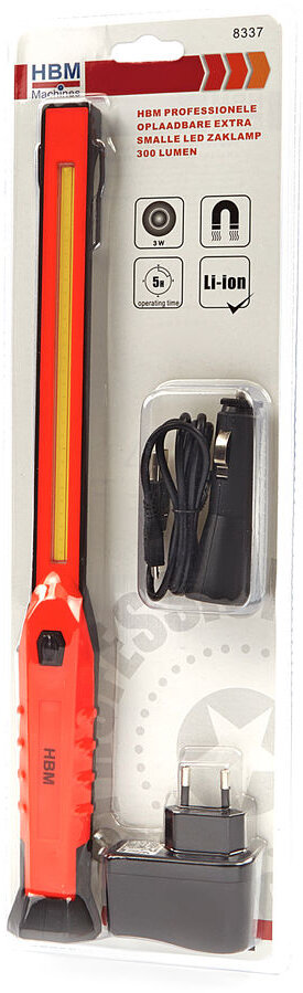Hbm professionell laddningsbar extra smal LED-ficklampa 300 lumen
