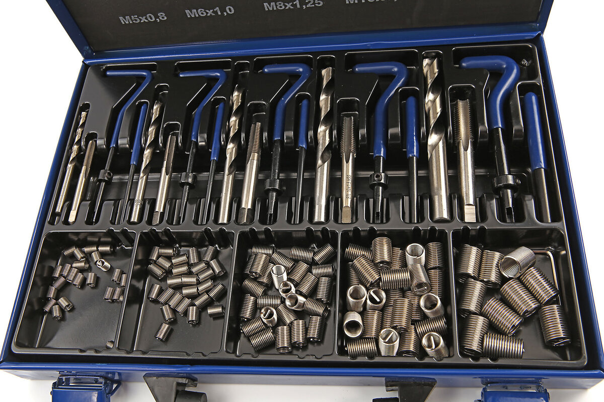 HBM M 5 - M 12 gjenget reparasjonssett med ekstra lange 2D gjengede bøsser