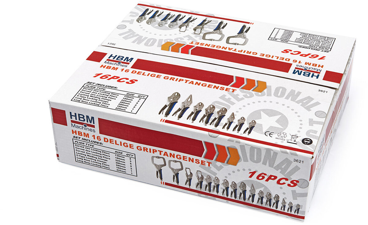 HBM 16 stykke gripetangsett HBM 16 stykke gripetangsett