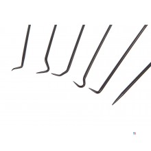 HBM 6-piece extra long pick and hook set 250 mm.