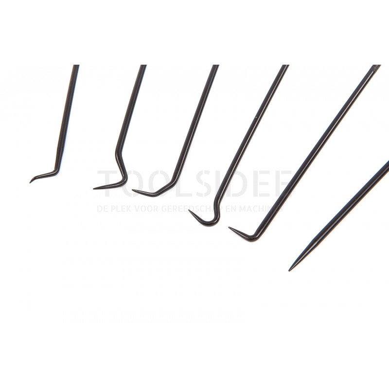 HBM 6-piece extra long pick and hook set 250 mm.