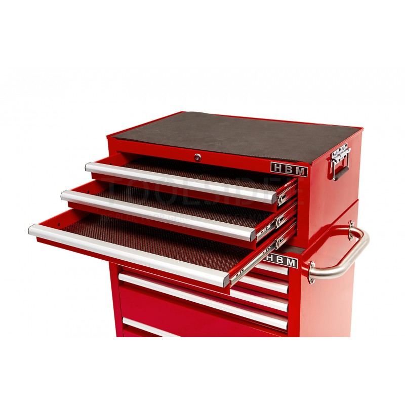 HBM 6 skuffer Deluxe Tool Trolley Red