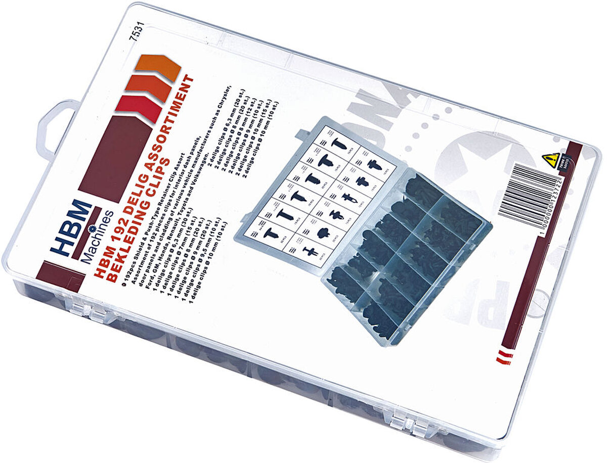  HBM 192 kappaleen valikoima verhoiluklipsit