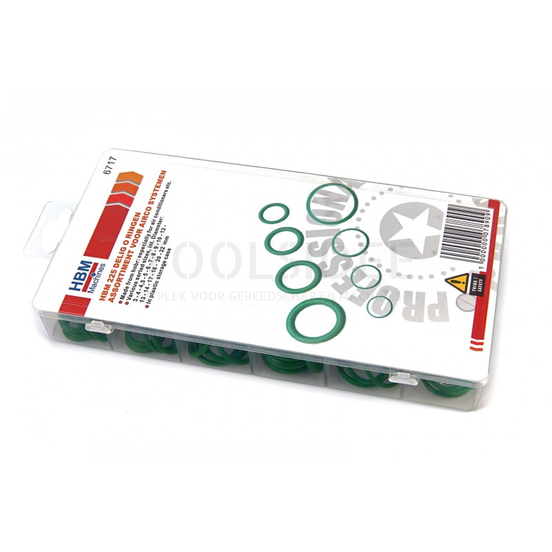HBM 225 piece o rings assortment for air conditioning systems