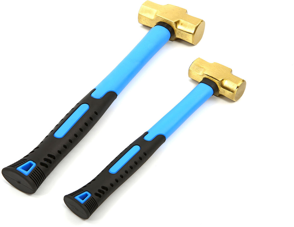 HBM brass hammers with anti-slip fiberglass handle