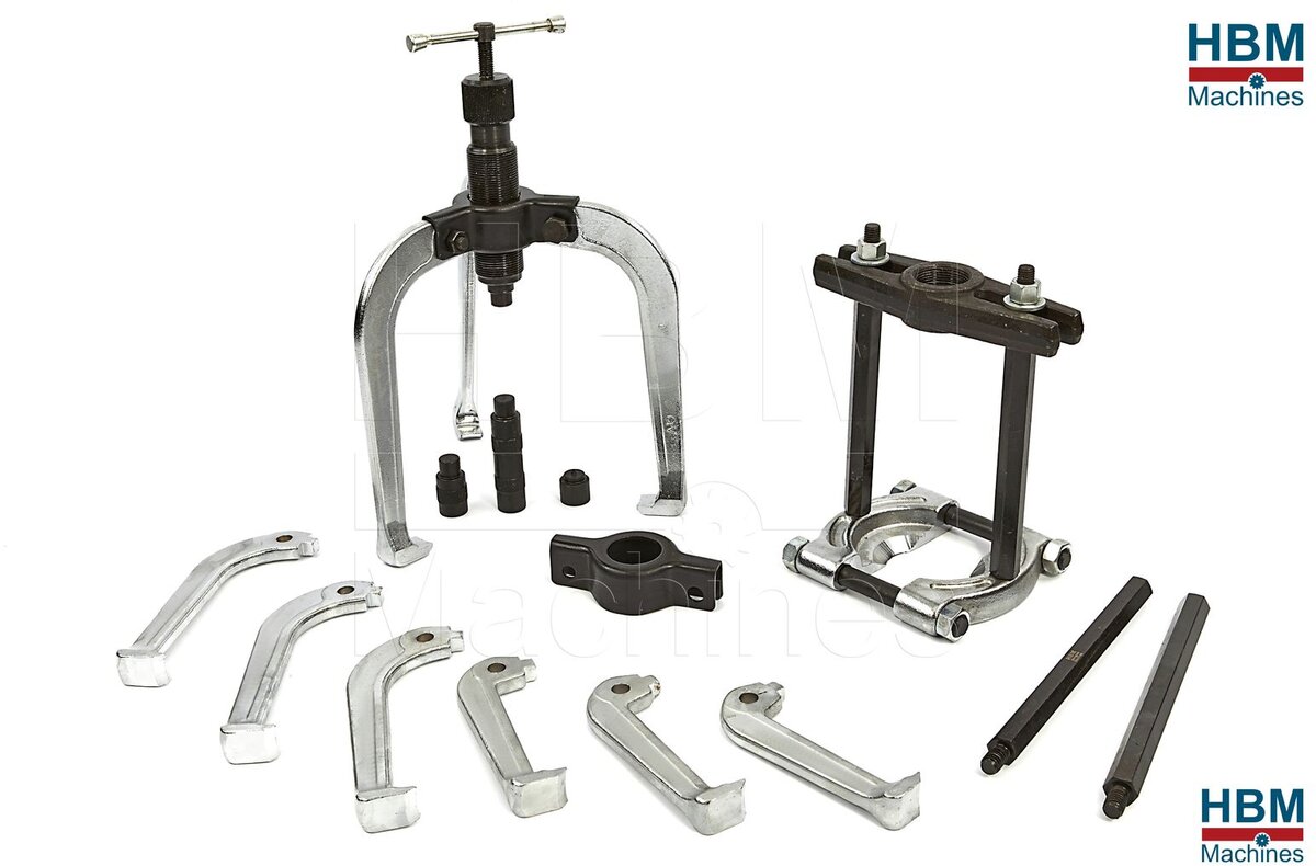 HBM 23-piece hydraulic pulley puller set and bearing puller set