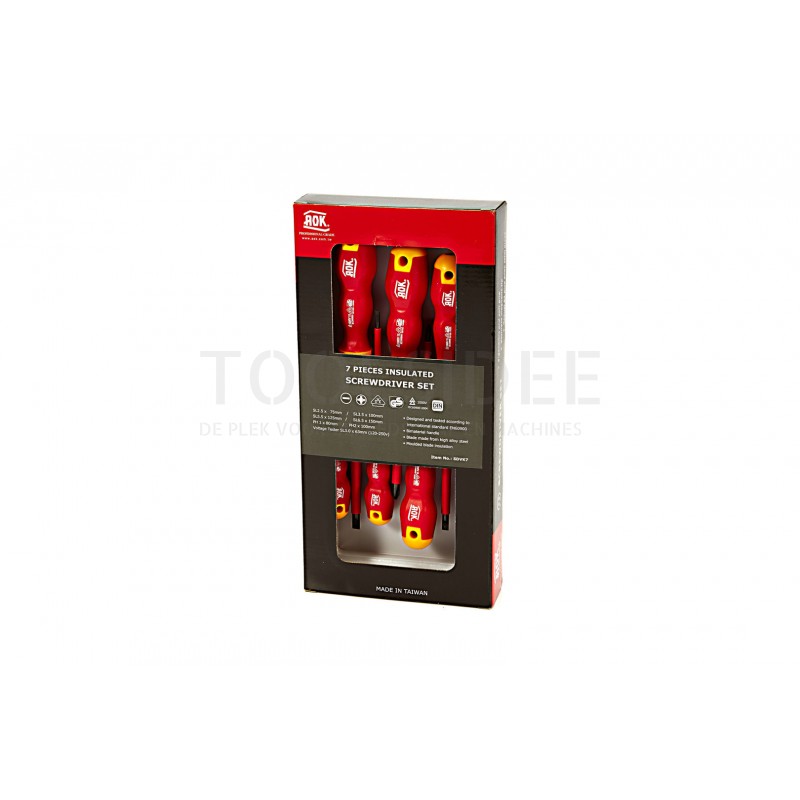 AOK 7-piece professional insulated screwdriver set philips - flat