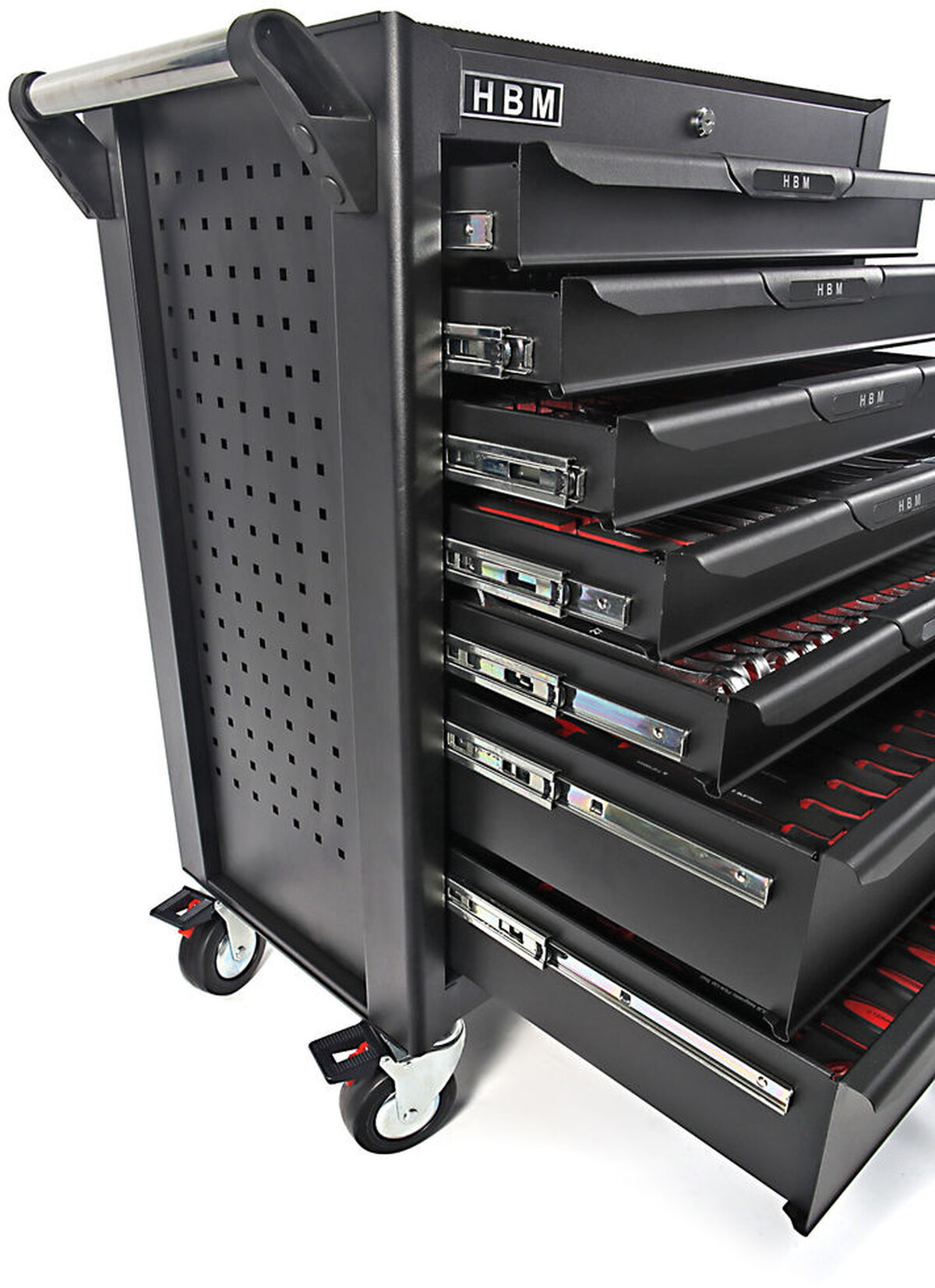 Chariot à outils HBM Profi Deluxe rempli - 283 pièces Chariot à outils HBM Profi Deluxe rempli - 283 pièces