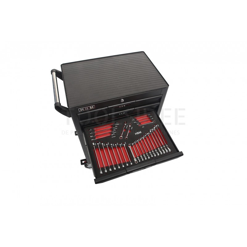 HBM professional 283 deluxe filled high tool trolley black