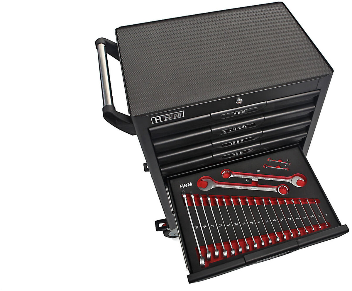 Chariot à outils HBM Profi Deluxe rempli - 283 pièces Chariot à outils HBM Profi Deluxe rempli - 283 pièces