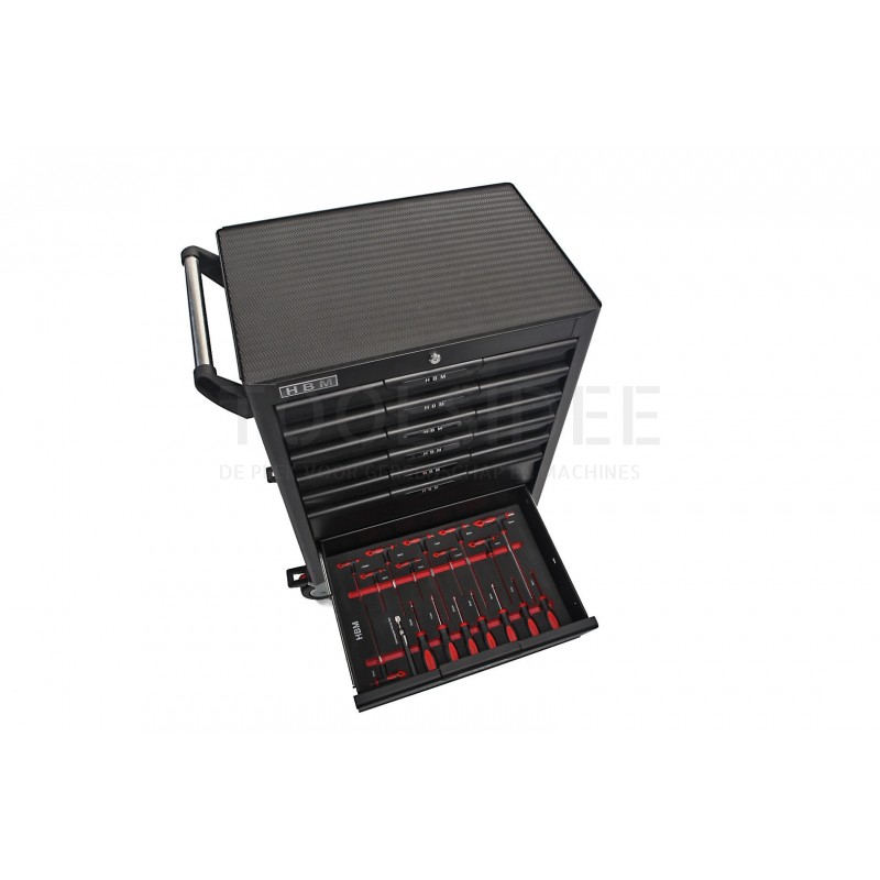 HBM professional 283 deluxe filled high tool trolley black