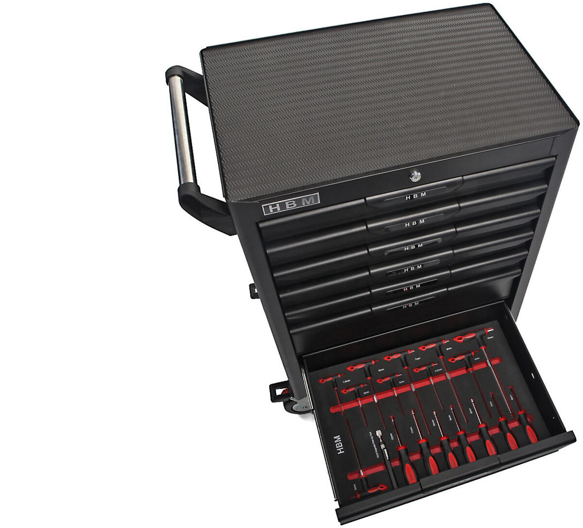 Chariot à outils HBM Profi Deluxe rempli - 283 pièces Chariot à outils HBM Profi Deluxe rempli - 283 pièces