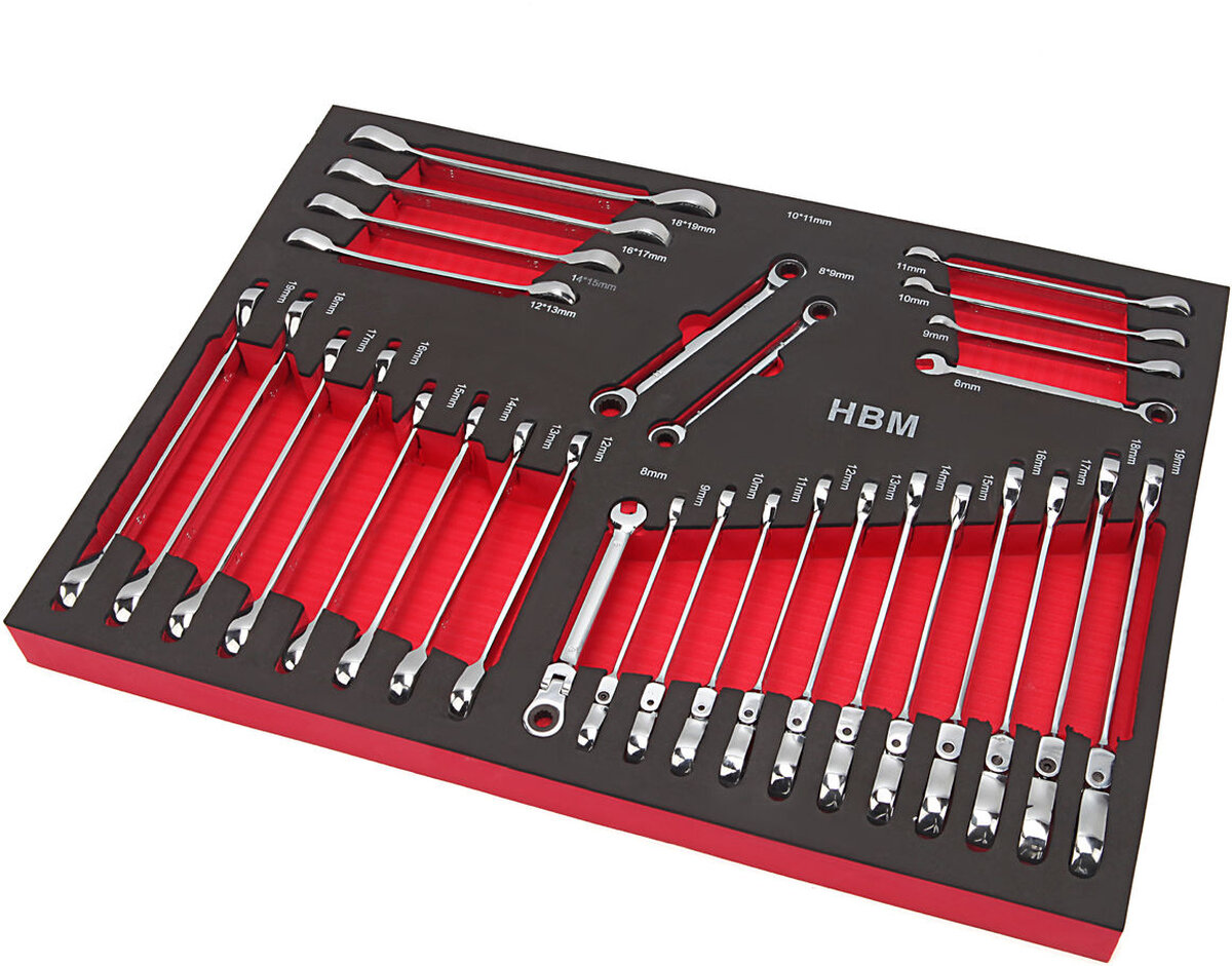 Chariot à outils HBM Profi Deluxe rempli - 283 pièces Chariot à outils HBM Profi Deluxe rempli - 283 pièces