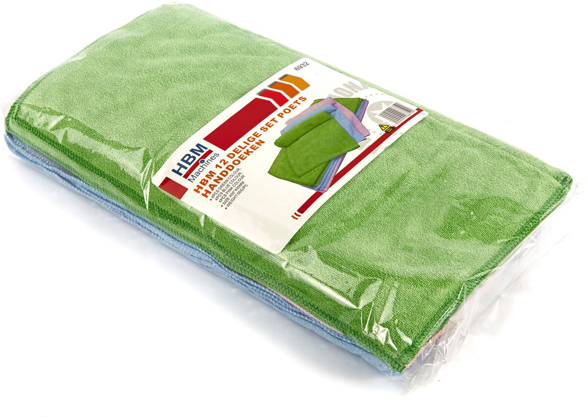 HBM 12-delt sett med rengjøring håndklær