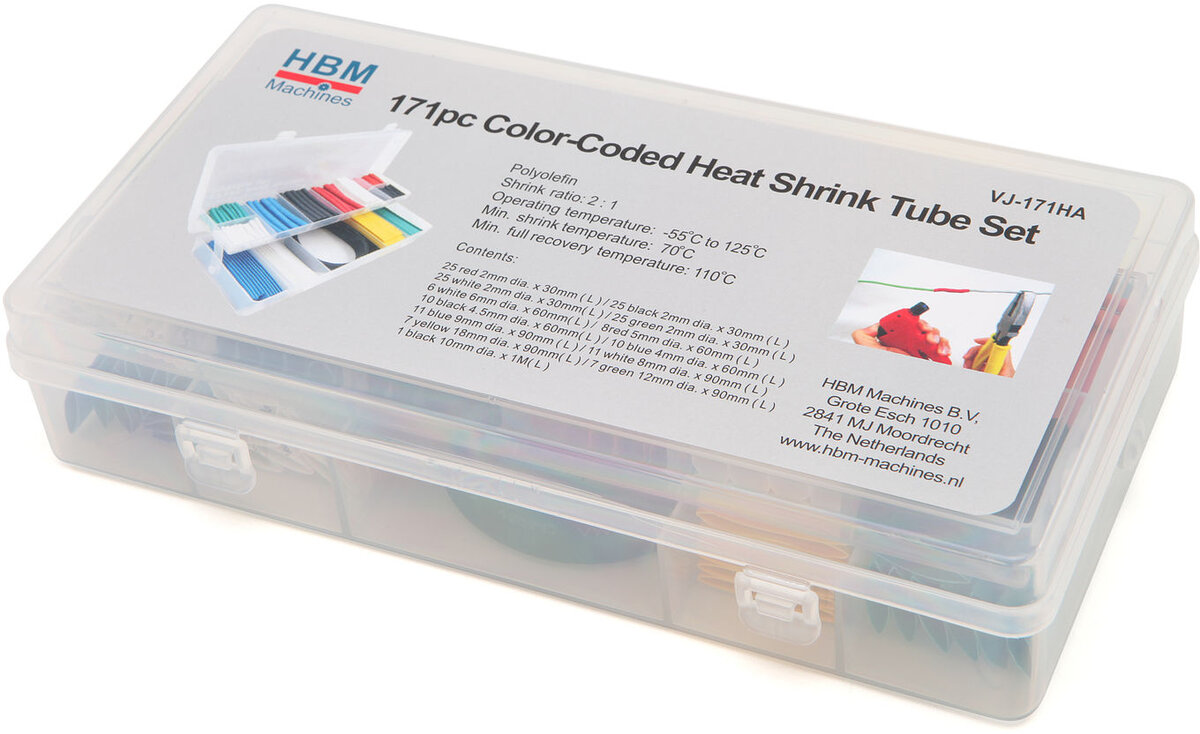 HBM 171 Piece Shrink Tubing Assortment HBM 171 Piece Shrink Tubing Assortment