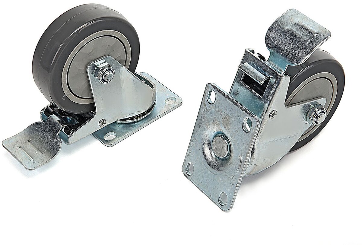 HBM Profi 100 mm. Dreiehjul med fotplate og brems