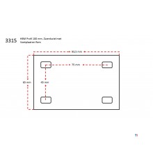 HBM Profi 100 mm. Dreiehjul med fotplate og brems