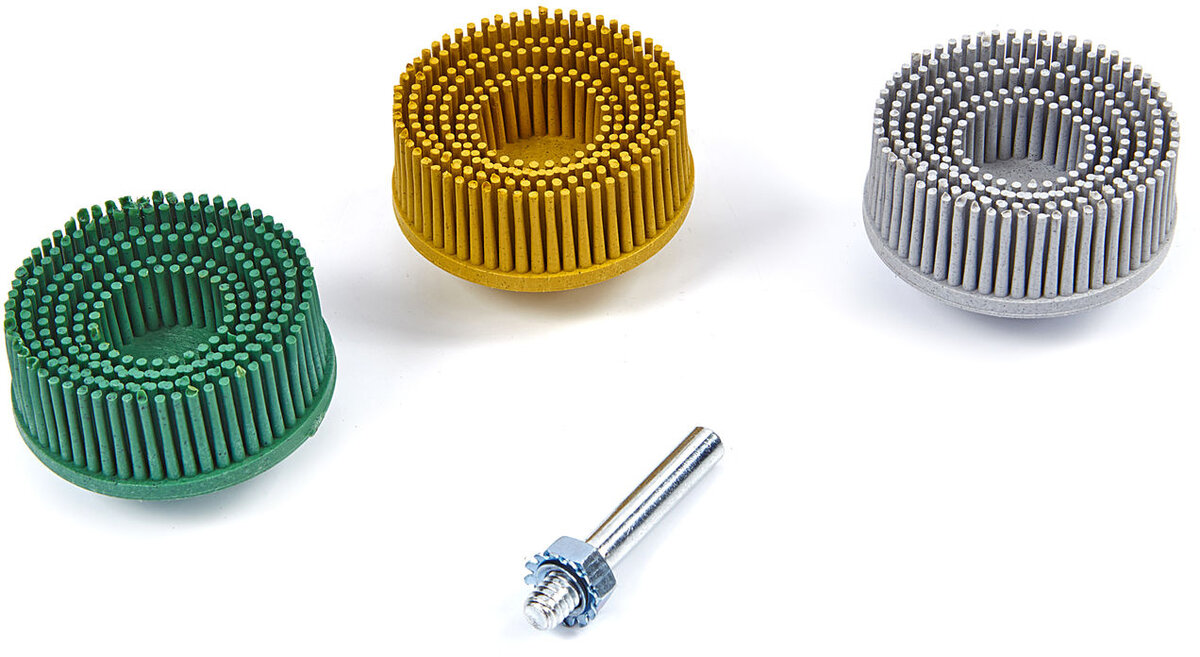 HBM 3-piece bristle disc set with 6 mm. stylus receptacle.