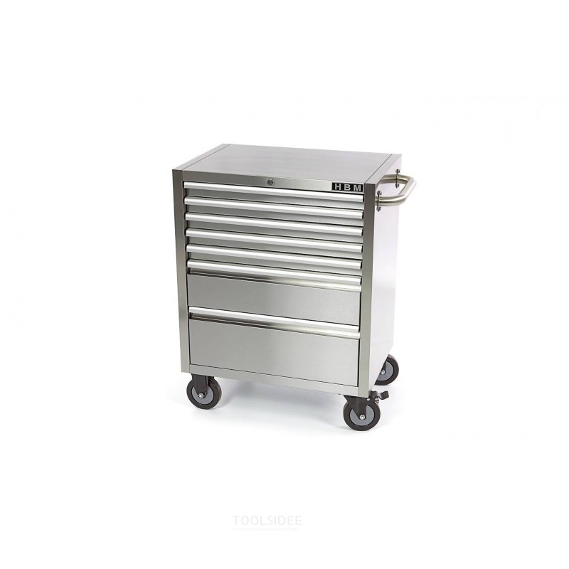 HBM 7 drawers stainless steel tool trolley