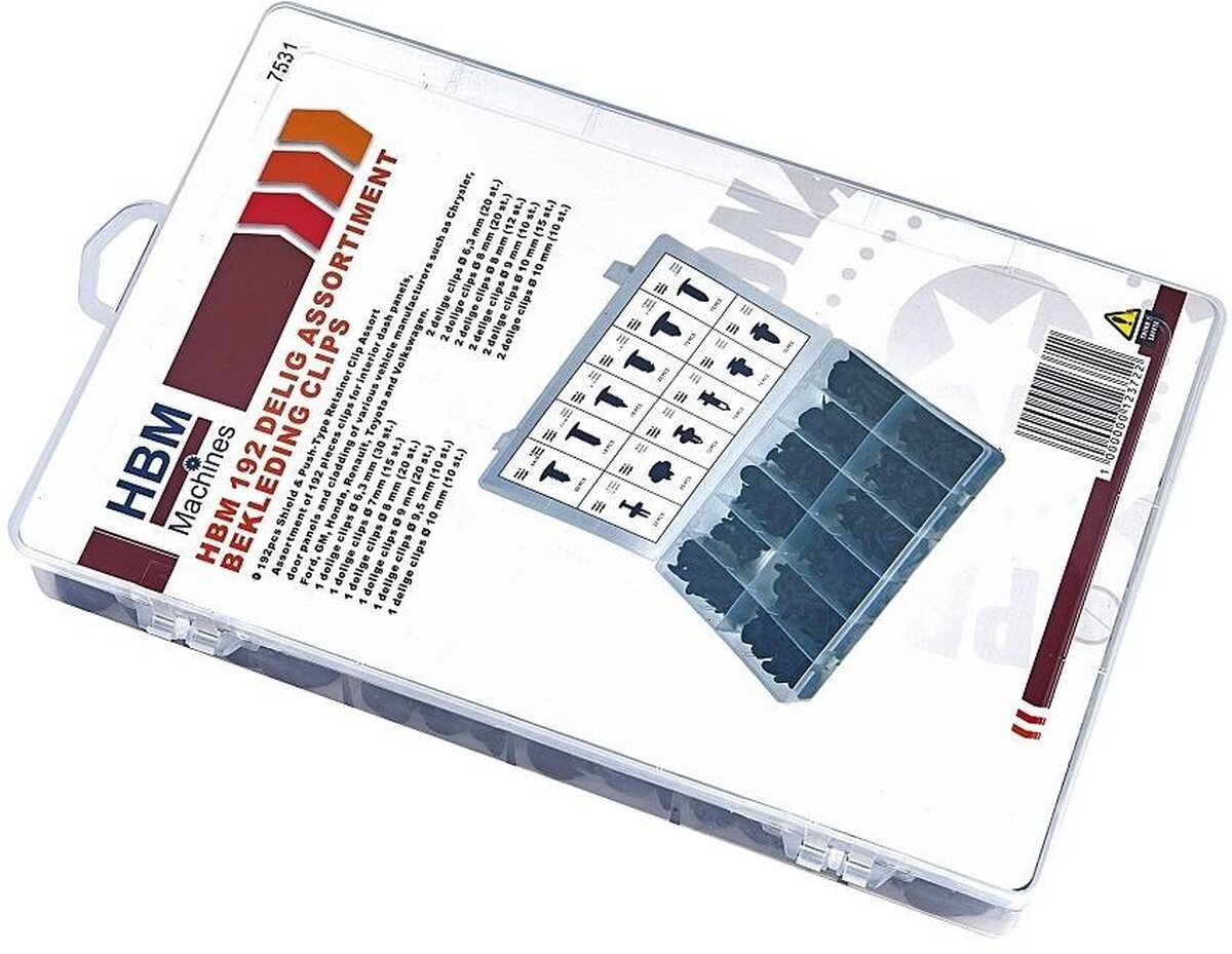  HBM 192 kappaleen valikoima verhoiluklipsit