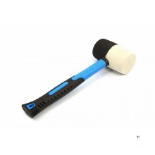 HBM Gummihammer 680 Gram med Anti Slip Fiberglas Skaft, Pletfri, til Belægning.