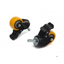 HBM Profi 50 mm. Dreiehjul med gjenget ende og brems