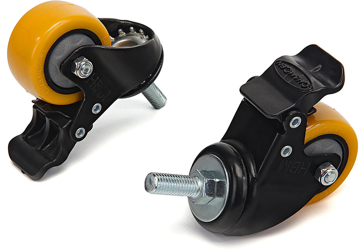 HBM Profi 50 mm. Dreiehjul med gjenget ende og brems