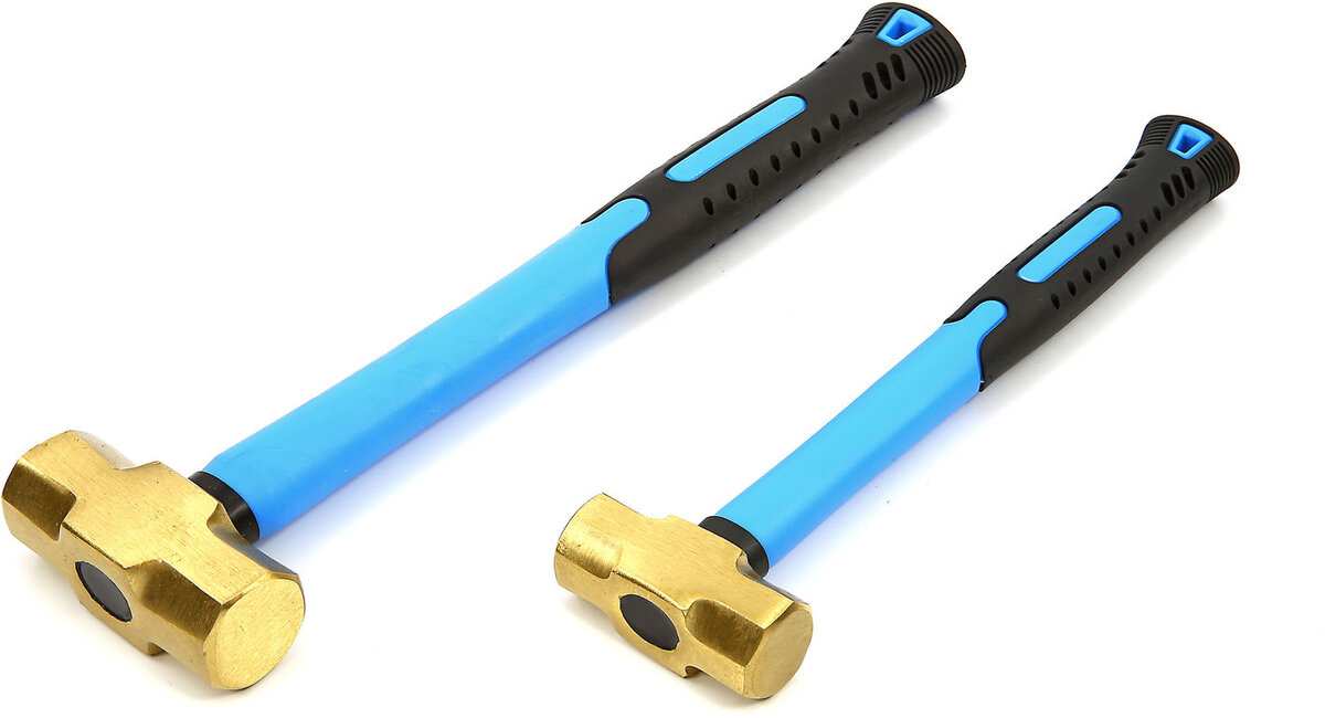 HBM brass hammers with anti-slip fiberglass handle