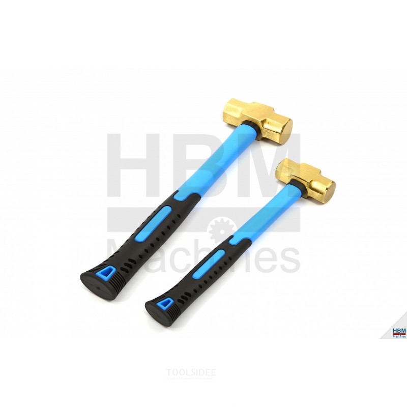 HBM brass hammers with anti-slip fiberglass handle