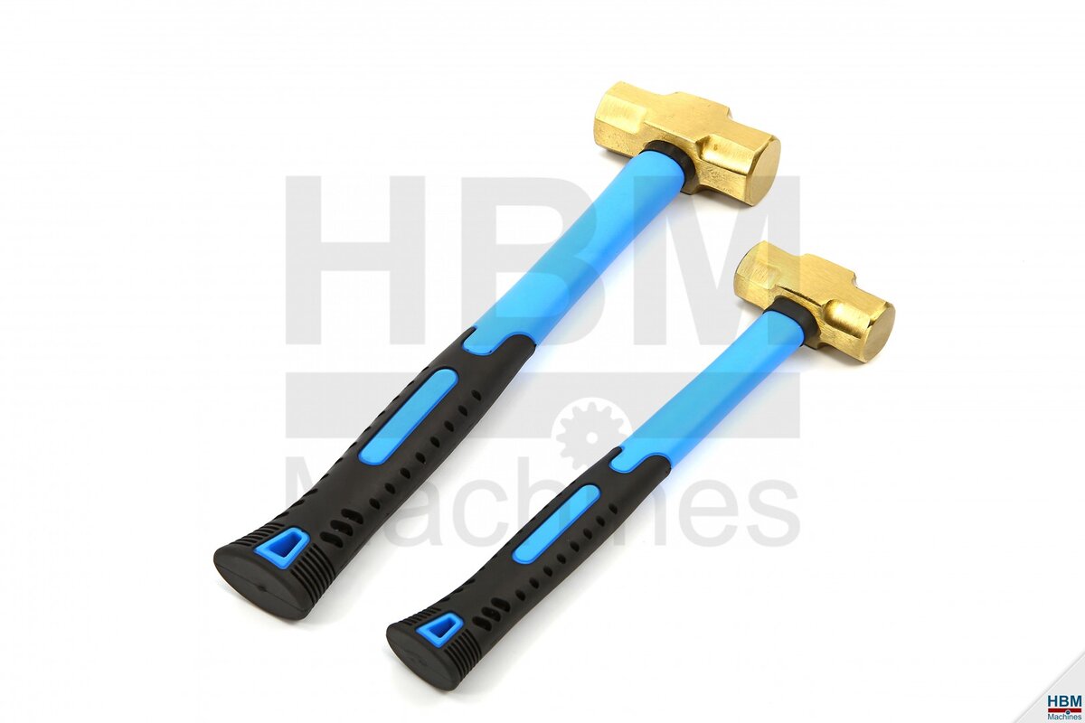 HBM brass hammers with anti-slip fiberglass handle