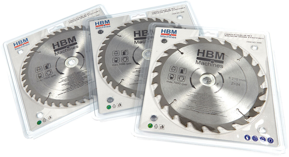 HBM 210 mm. Cirkelzaagbladen voor Hout.