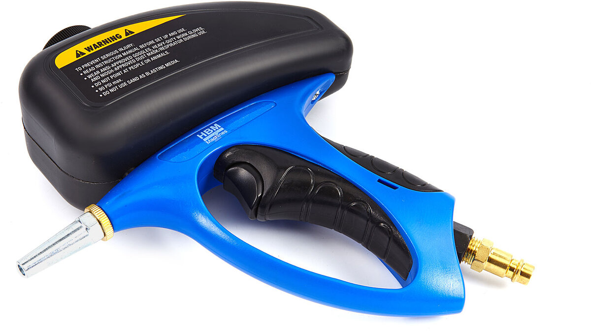 HBM Spot Blasting Gun, inkludert 2 kg Gritt og 2 dyser HBM Spot Blasting Gun, inkludert 2 kg Gritt og 2 dyser