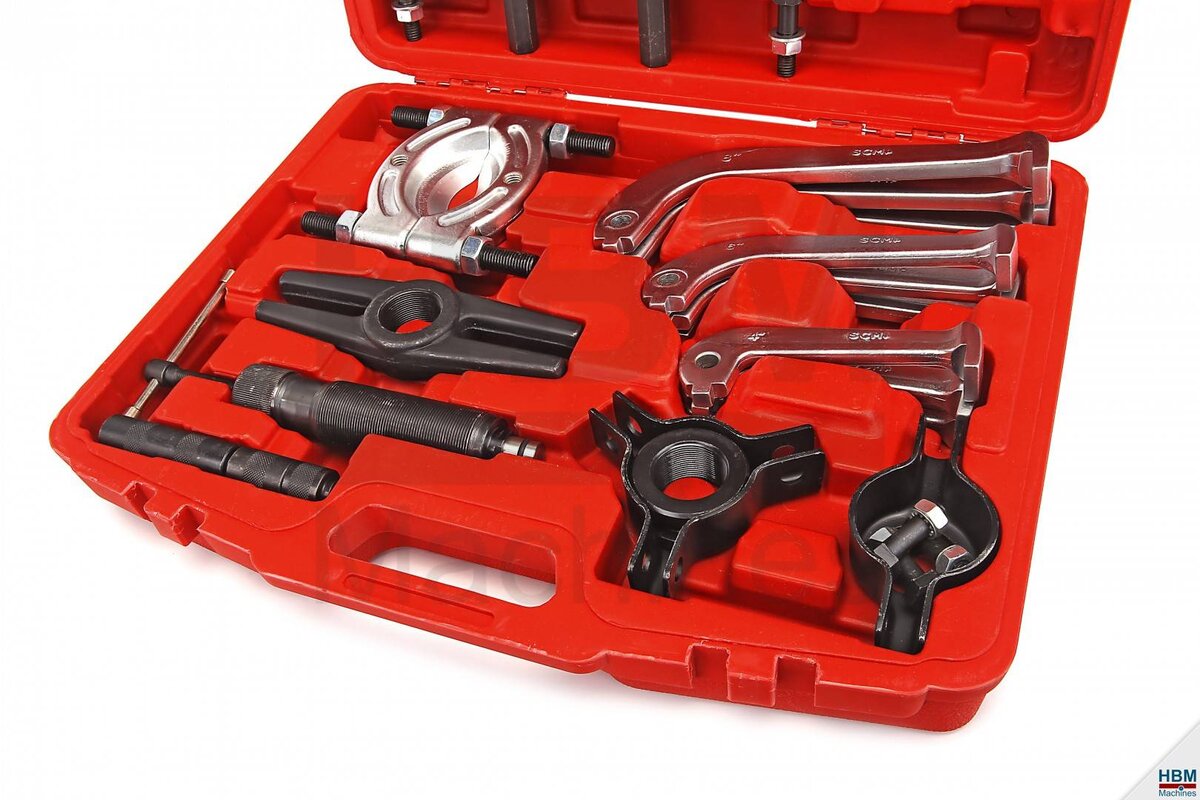 HBM 23-piece hydraulic pulley puller set and bearing puller set