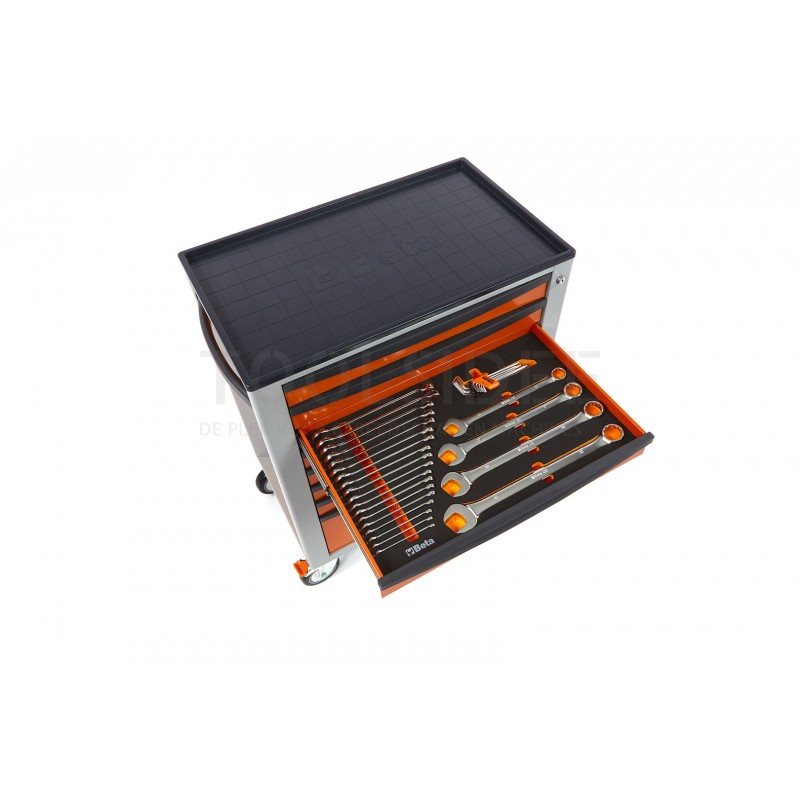 Chariot à outils 8 tiroirs 384 pièces Beta Easy gris avec supports d’outils en mousse