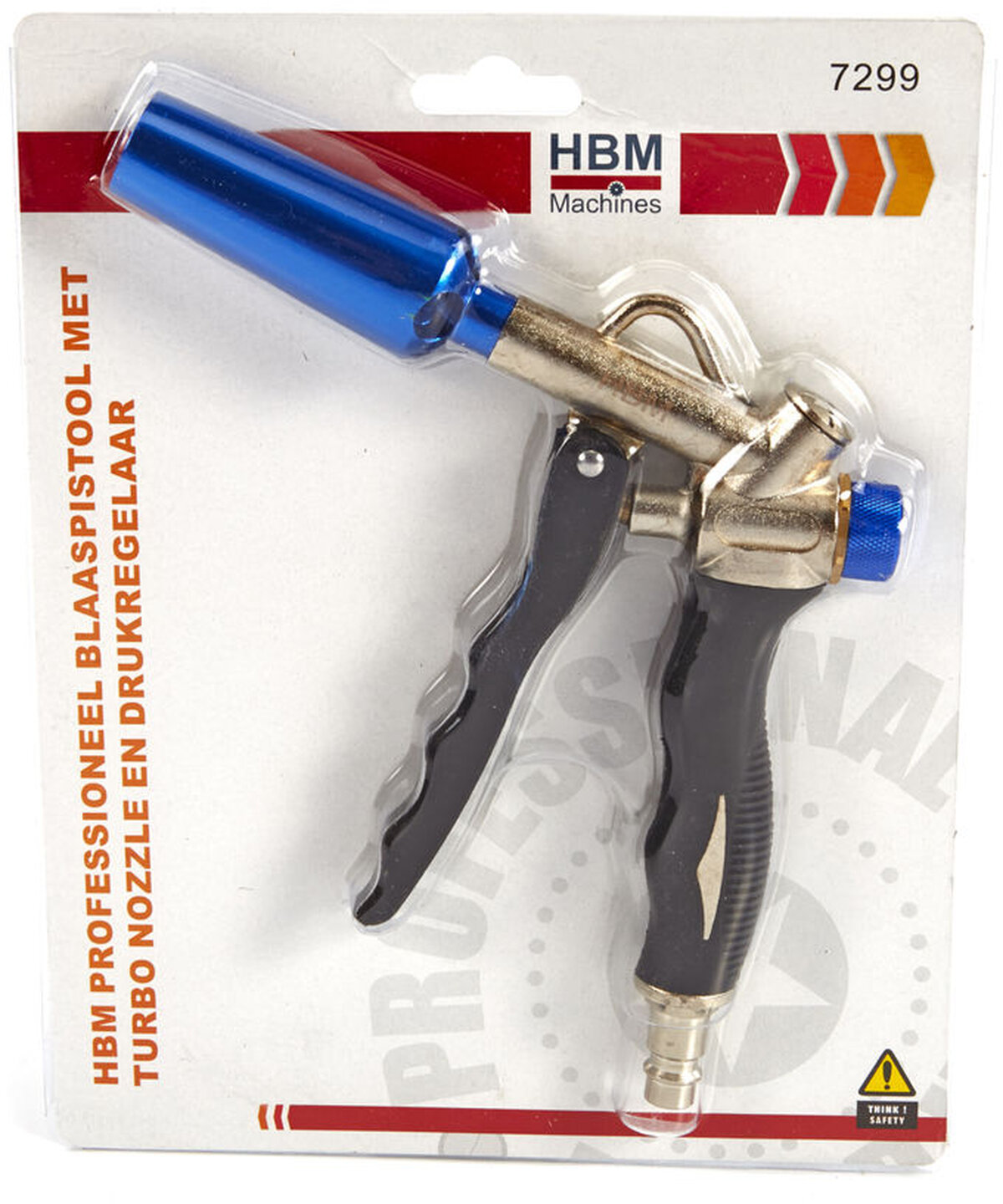 Hbm professionell blåspistol med turbomunstycke och tryckregulator