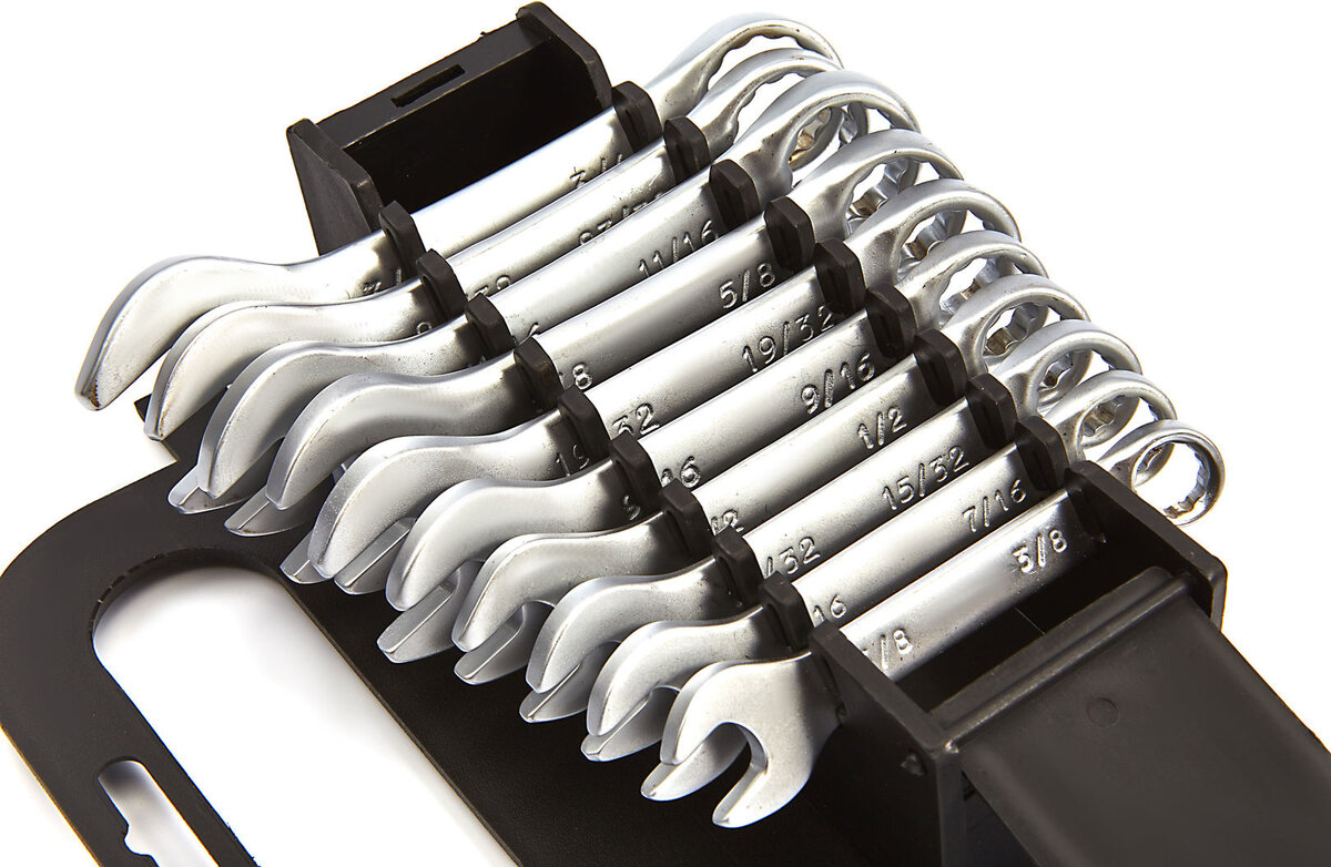 HBM 10 stykke kort engelsk søm - ring nøkkel sett