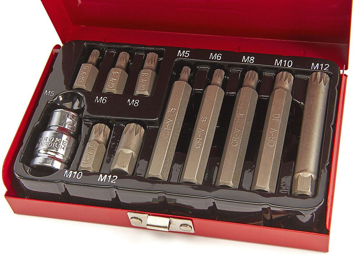 Hbm 11-delad splinebitsuppsättning med 1/2 adapter