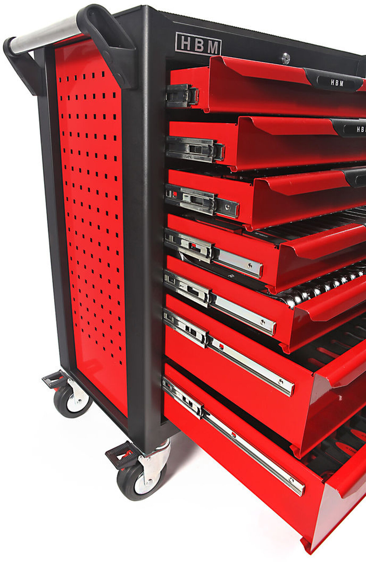 HBM Professional 283 stykke Deluxe Filled Tool Trolley RED
