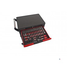 HBM Professional 283 stykke Deluxe Filled Tool Trolley RED