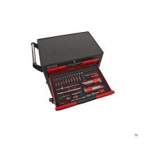 HBM Professional 283 stykke Deluxe Filled Tool Trolley RED