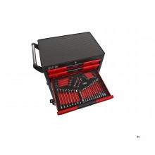 HBM Professional 283 stykke Deluxe Filled Tool Trolley RED