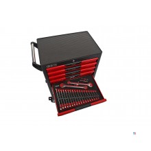HBM Professional 283 stykke Deluxe Filled Tool Trolley RED