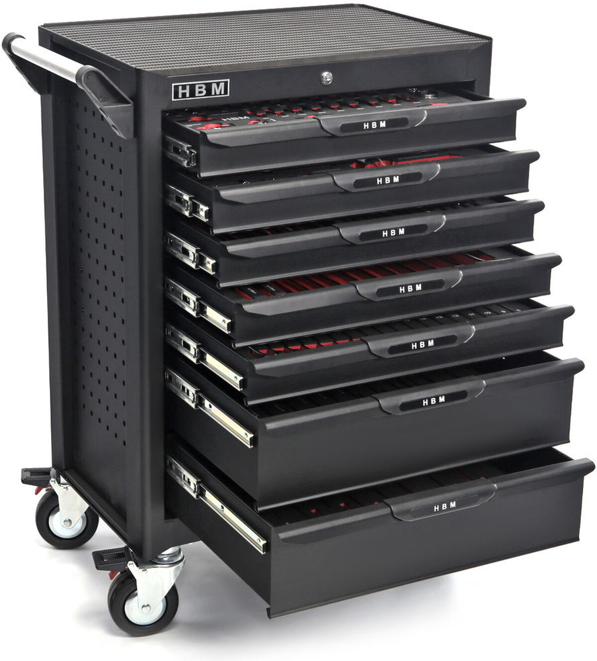 Chariot à outils HBM Profi Deluxe rempli - 283 pièces Chariot à outils HBM Profi Deluxe rempli - 283 pièces