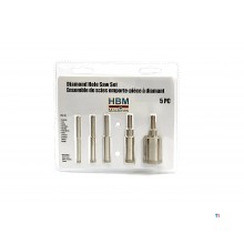 HBM 5 Piece Diamond Hole Saw Set HBM 5 Piece Diamond Hole Saw Set