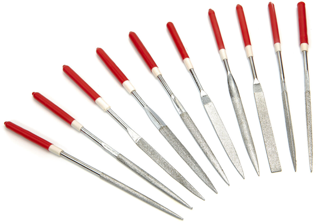 HBM 10 parts 4 x 160 mm. diamond file set