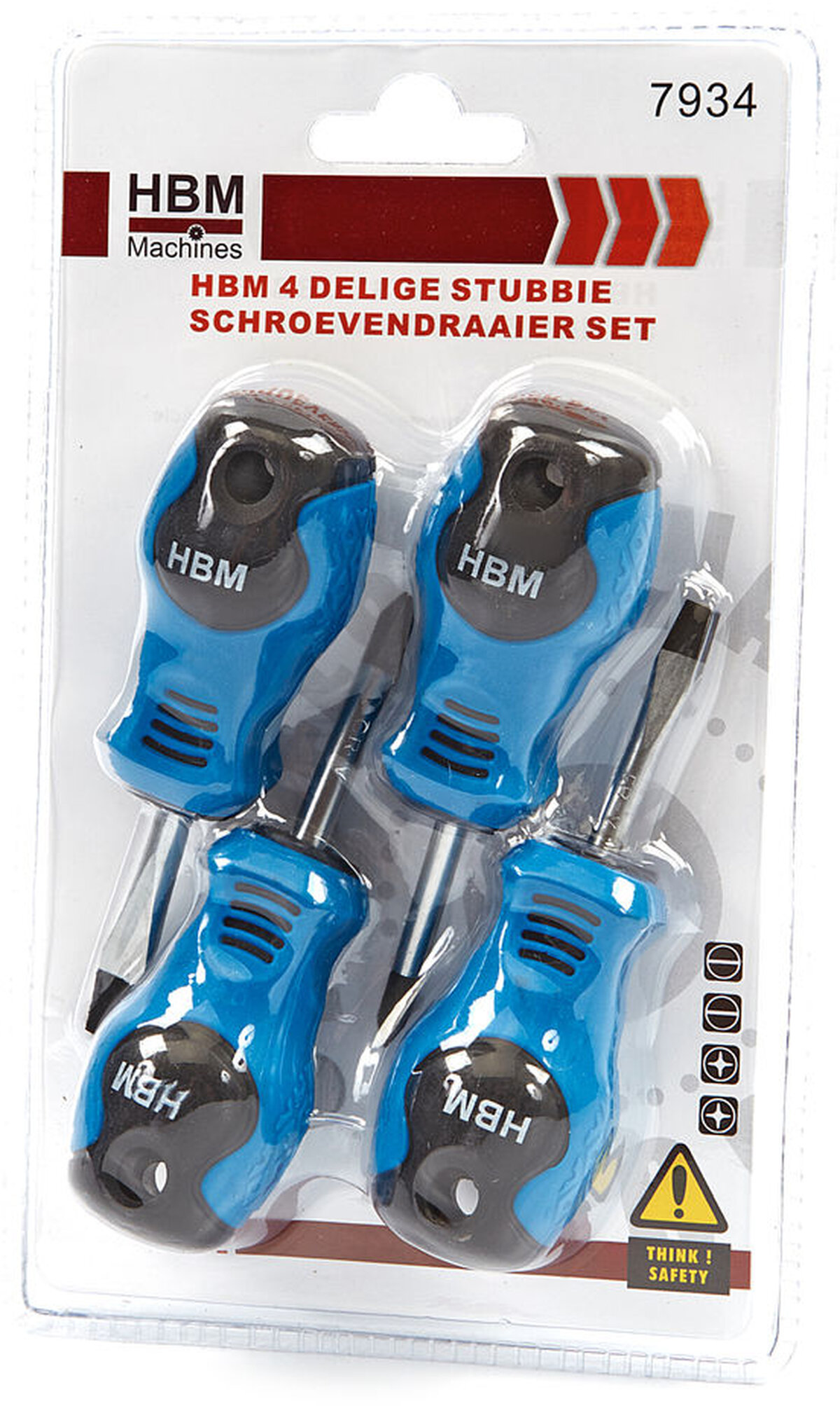 Hbm 4-delt stubbie skruetrækkersæt