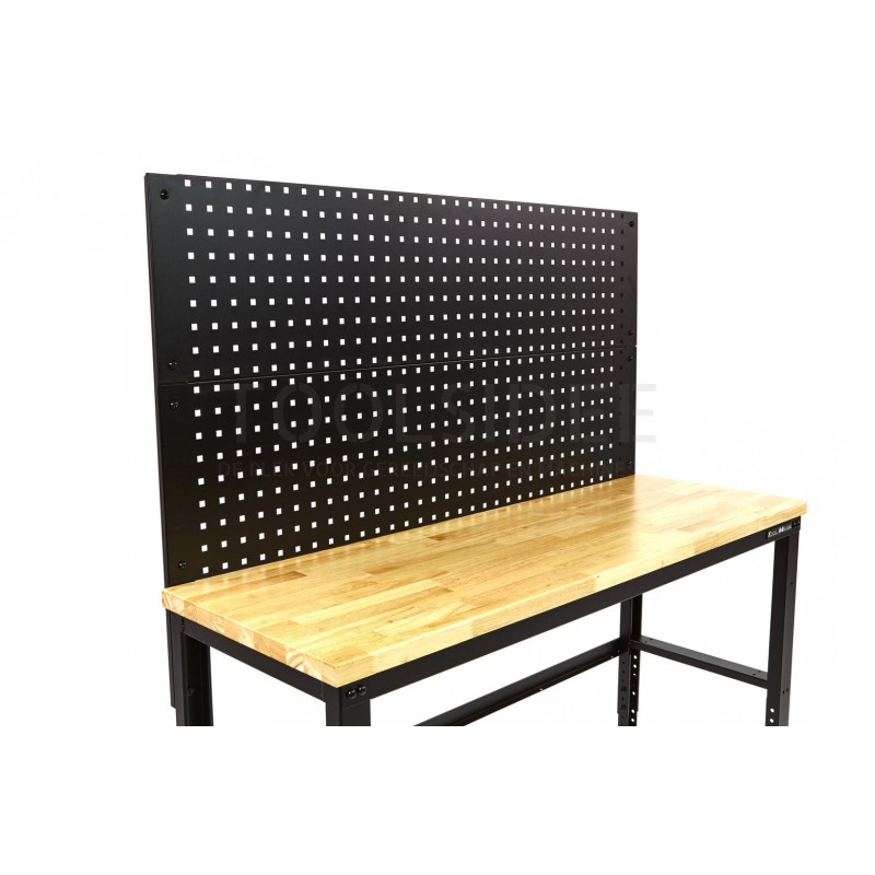 HBM 131 cm. workbench with wooden worktop and rear wall