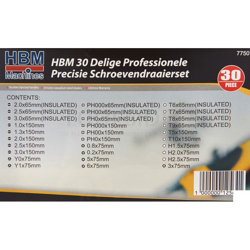  HBM 30-osainen ammattimainen tarkkuusruuvimeisselisarja