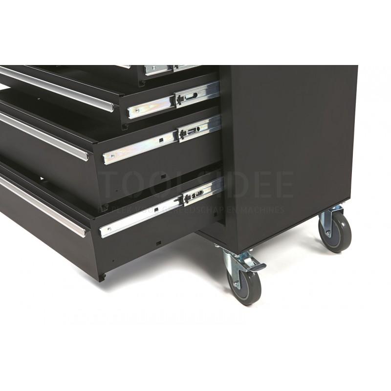 HBM 7 drawers high tool trolley - black